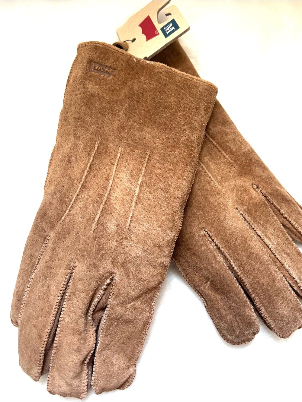 NWT Levi’s Brown Suede Leather Sherpa Lined Gloves